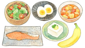 食事メニューのイラスト紹介ページのサムネイル