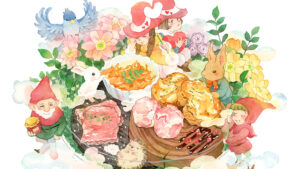 ダイニングバーのメニューイラスト紹介ページ用のサムネイル